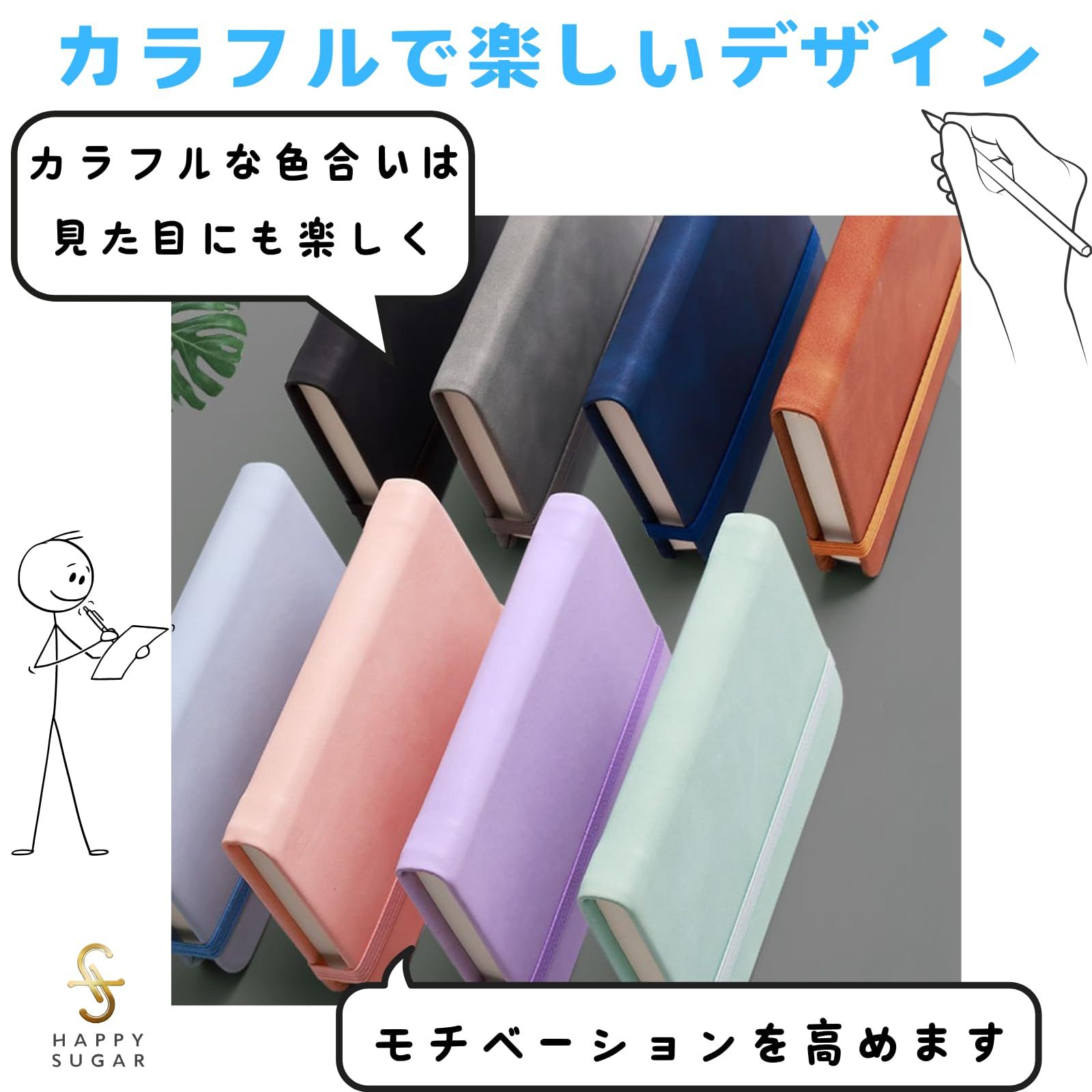 HAPPY SUGAR メモ帳 ポケットサイズ a7 小さいノート ミニメモ帳 ミニ
