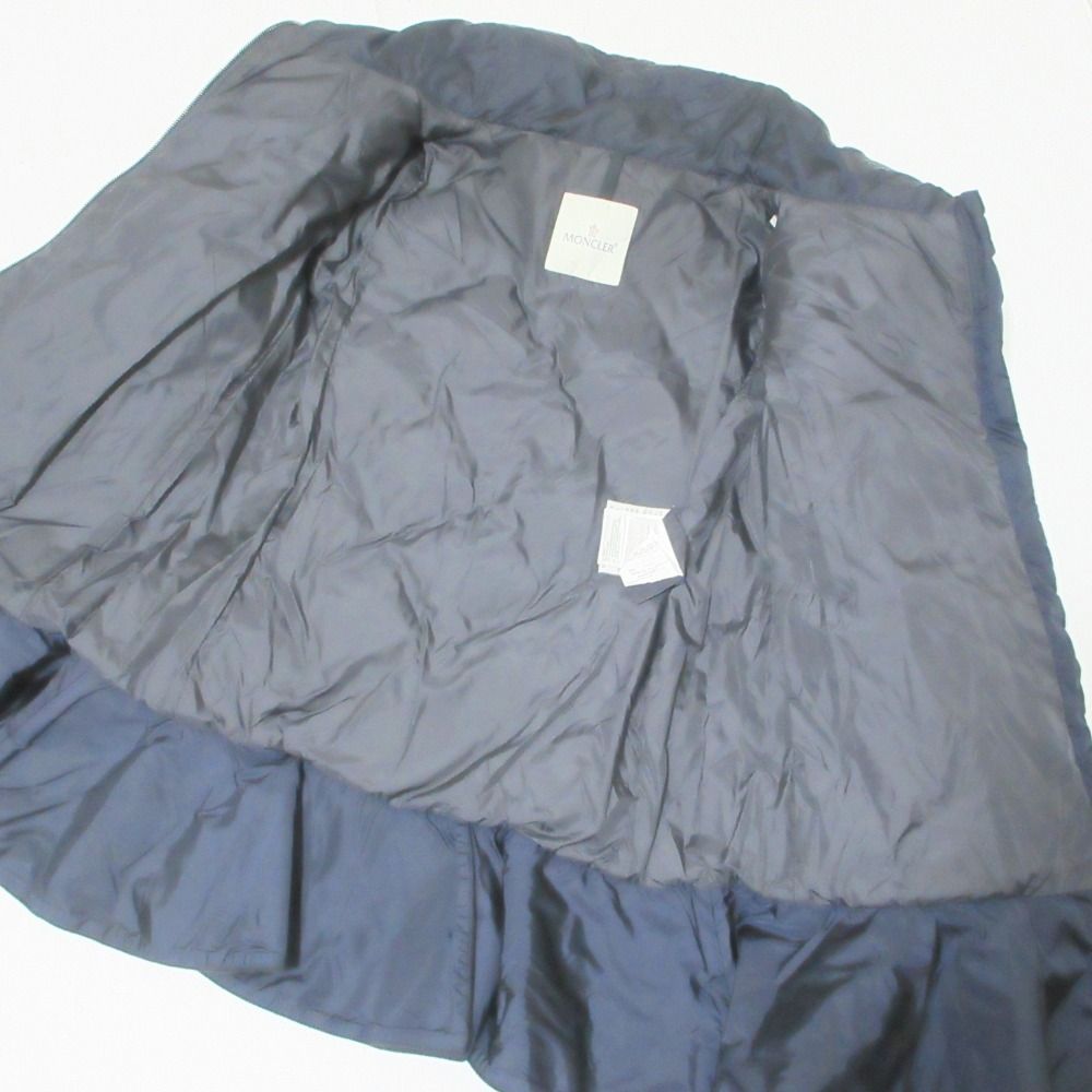 MONCLER - 美品 MONCLER モンクレール VOUGLANS ブーラン フリル キルティングダウンコート サイズ0 ネイビー レディース 古着 中古 USED 美品 MONCLER モンクレール VOUGLANS ブーラン フリル