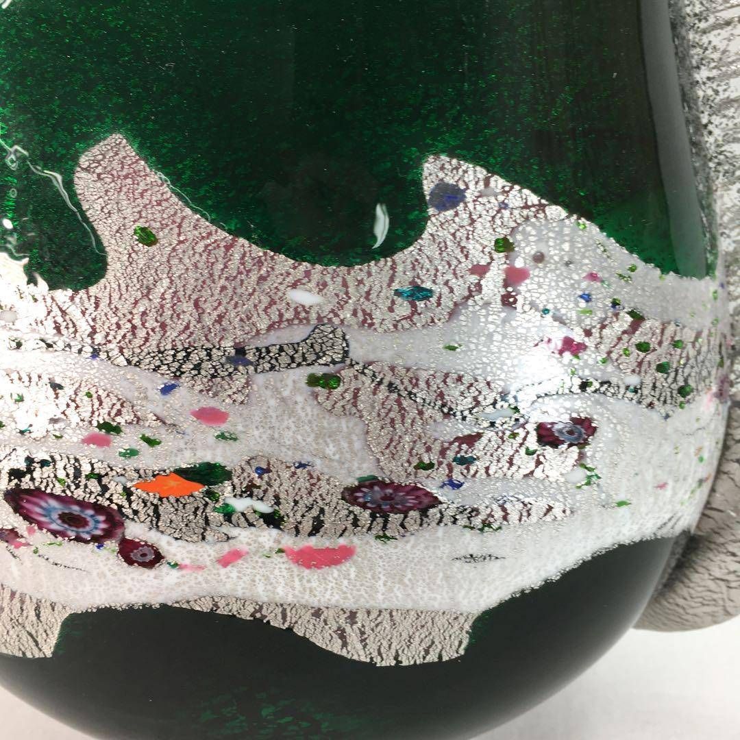 希少品!! 黒木国昭 グラスアート宮崎 綾工房 ガラス工芸 花瓶 花器