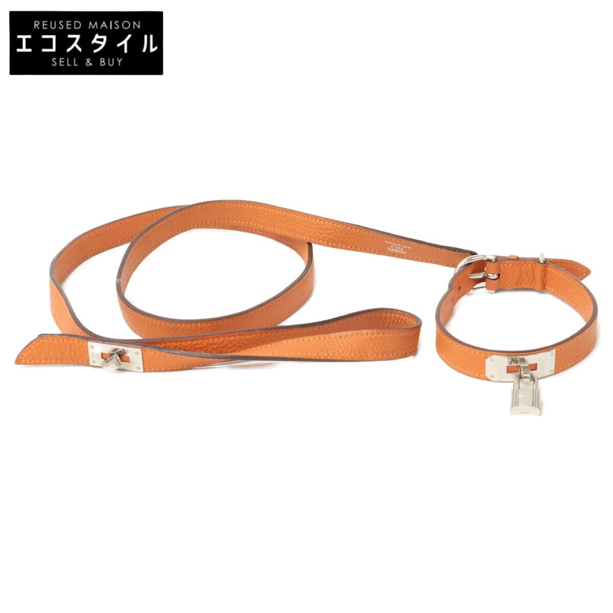 HERMES エルメス □I刻レザー ケリー金具 ドッグリード □H刻レザー 首輪 チョーカー