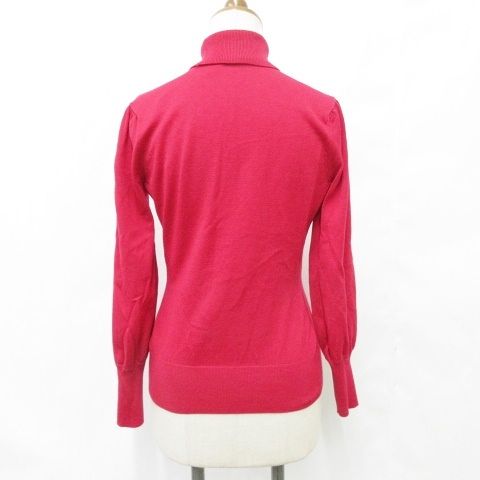 人気アイテムお得に購入！ デサント DESCENTE GOLF LUXE COLLECTION ゴルフ スポーツウエア ニット セーター 長袖 タートルネック ビジュー 赤 レッド M 【本物保障】