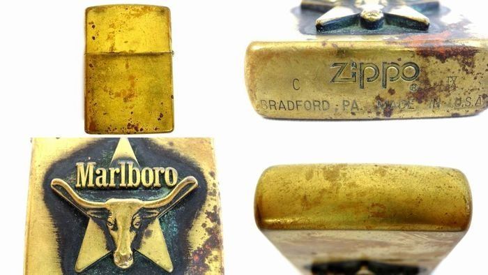 ZIPPO ジッポー マルボロ Marlboro □ ロングホーン ブラス USA 限定品 