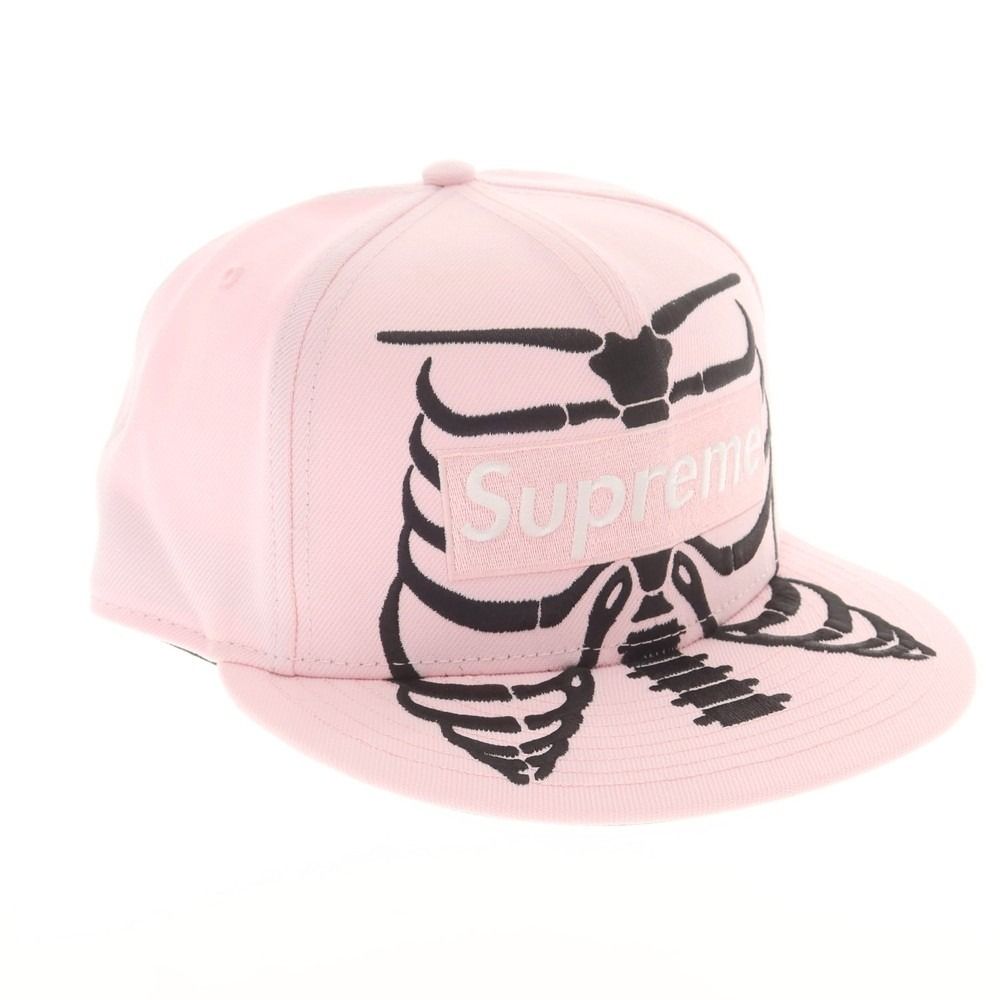 シュプリーム Supreme 春夏 Bones Box Logo New Era ポリエステル ベースボールキャップ ピンク サイズ7 5|8 60.6cm メンズ