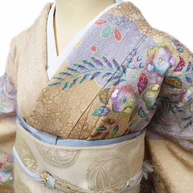 正絹　訪問着　袷　辻が花 訪問着 着物 中古 正絹 袷 フォーマル 花の図 辻が花 地模様 香