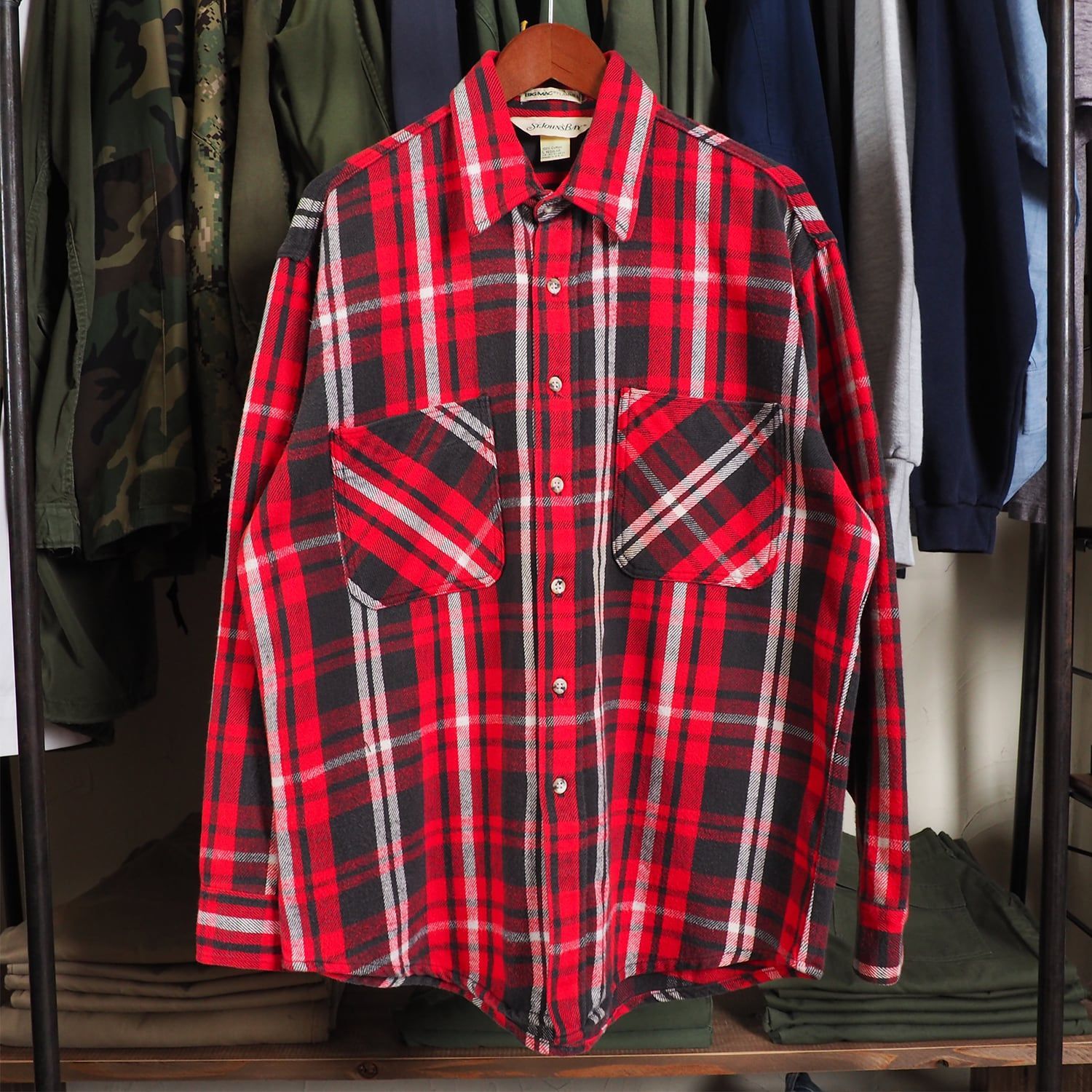 【80s古着】BIGMAC×St.John'sBay ビッグマック ヘビネルXL 古着 80s USA製 St John's Bay BIG MAC 好配色 モノトーン
