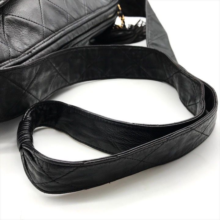 良品 CHANEL シャネル ココマーク マトラッセ ラムスキン フリンジ