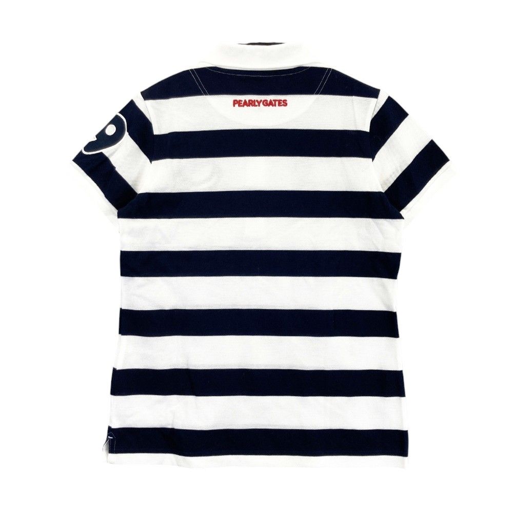 パーリーゲイツ　ボーダー　ポロシャツ　レディース　ニコちゃん　スマイル　半袖 サイズ：0 PEARLY GATES パーリーゲイツ 半袖ポロシャツ ニコちゃん