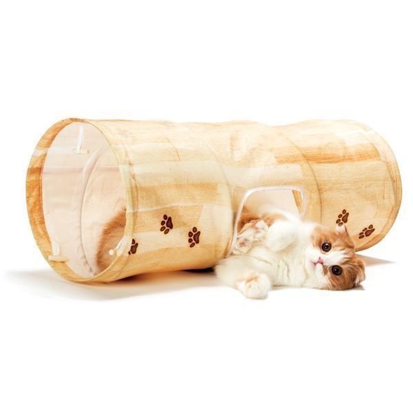 まとめ キャットトンネルスパイラル 木目柄 ペット用品 ×12セット