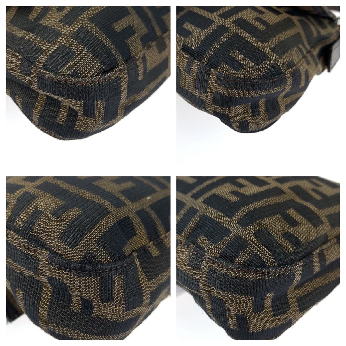 美品 FENDI フェンディ ズッカ マンマバケット ブラウン 茶 シルバー