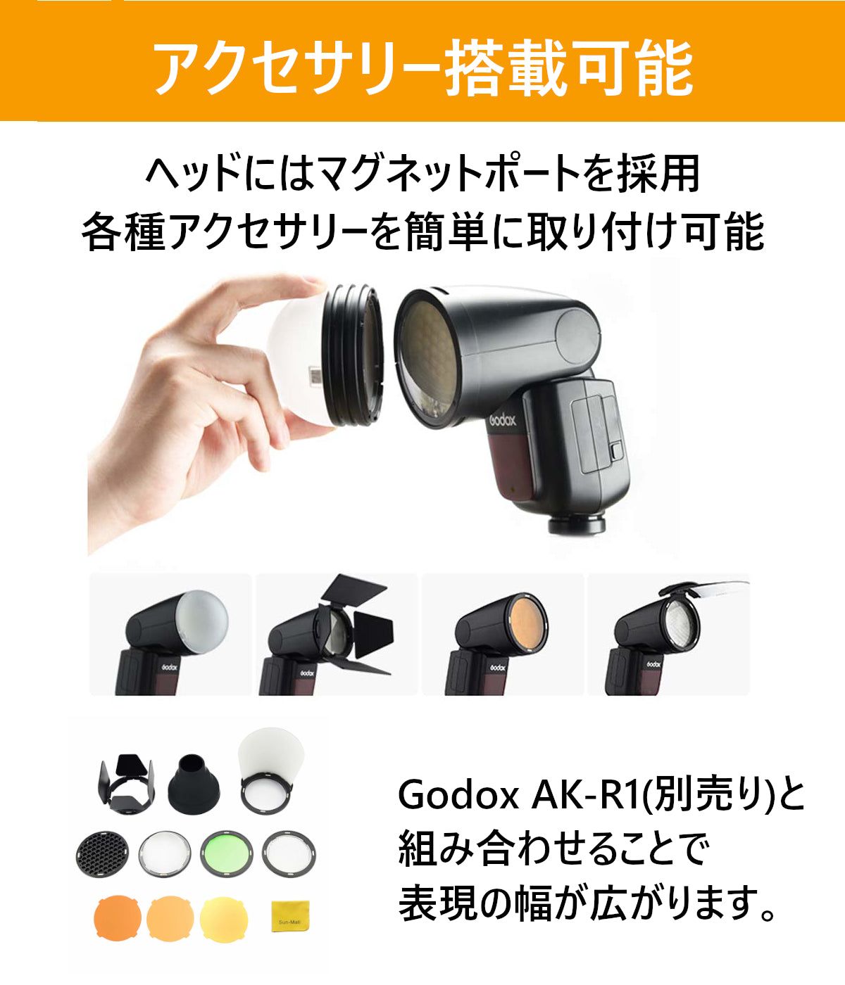 インスピレーションを与える Godox ゴドックス V1-N V1N V1 Nikon対応 PSE 技適認証 フラッシュ ストロボ 76WS 2.4G TTL ラウンドヘッド 1|8000s HSS 品質保証で、高速配送 ！