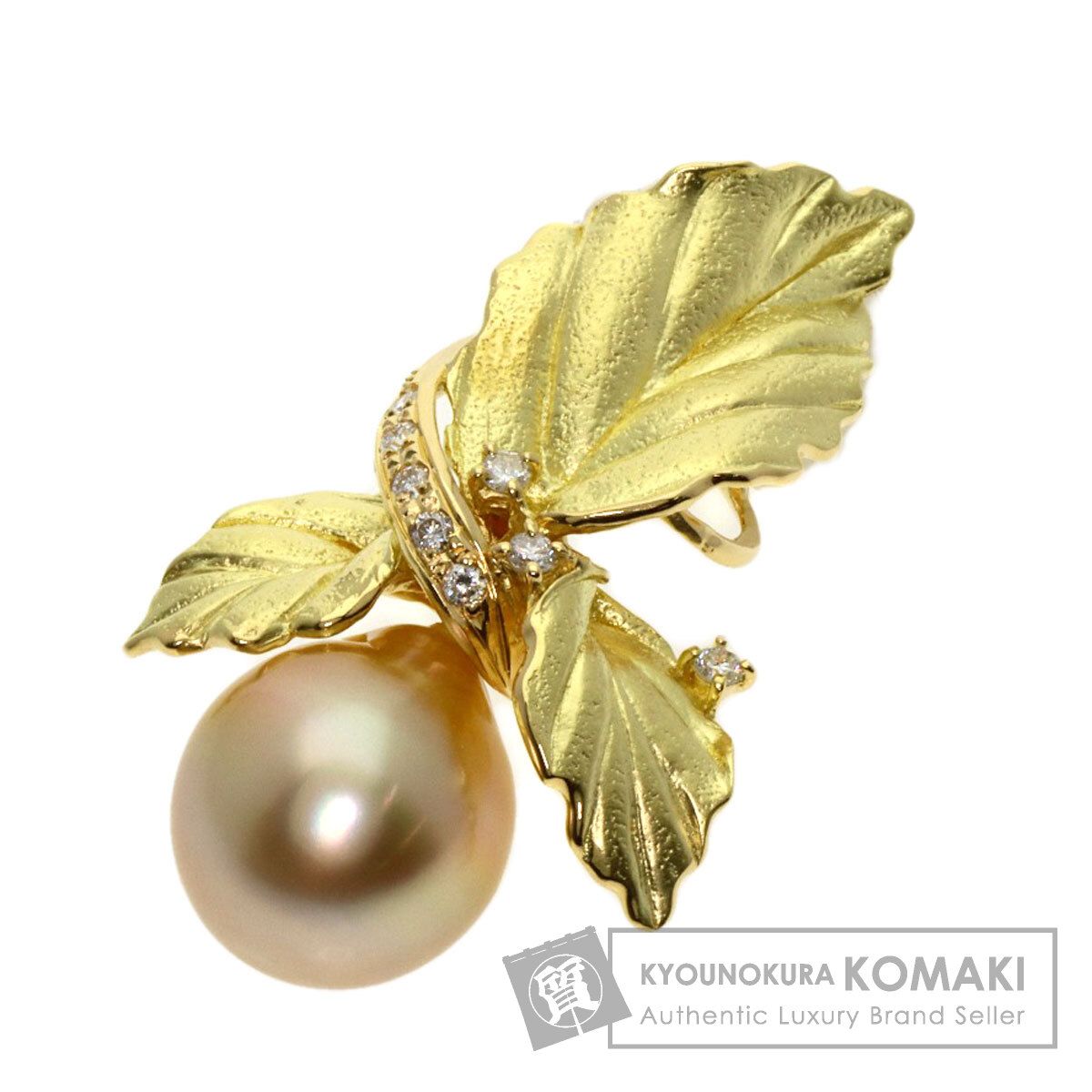 SELECT JEWELRY セレクトジュエリー ゴールデン パール 真珠 ダイヤモンド ペンダントトップ K18YG レディース