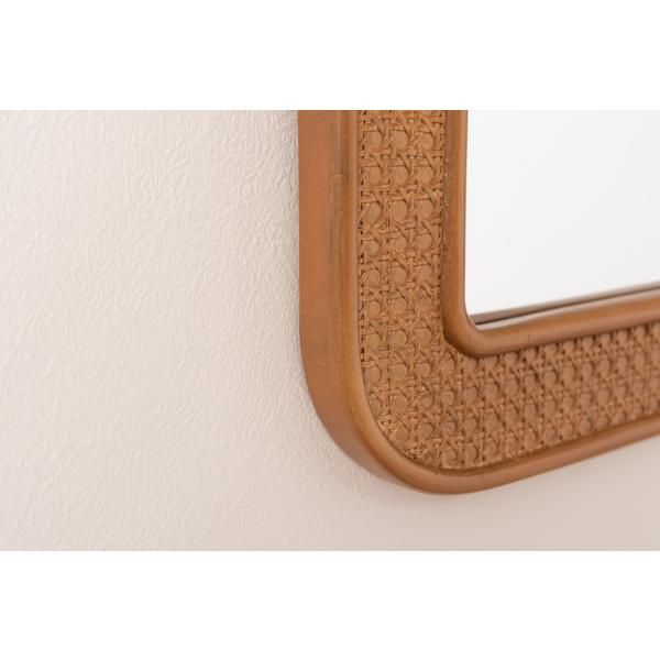 アンティーク ラタン 天然木 壁掛け鏡 ウォールミラー ウォールミラー ラタンミラー メーカー直送 同梱不可 ドレッサー 鏡