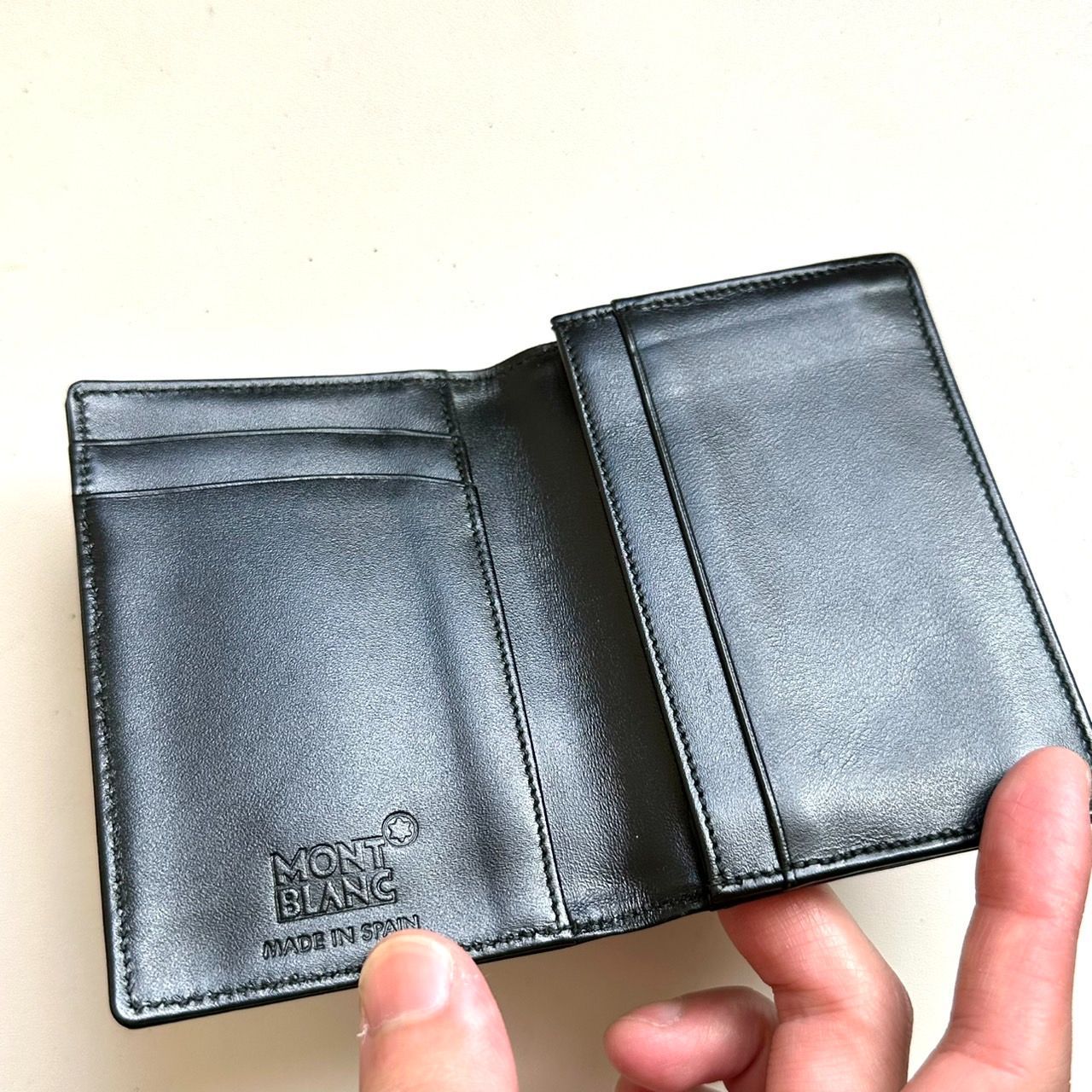MONTBLANC ブラック 名刺入れ カードケース 名刺入れ マイスターシュテック レザー 黒