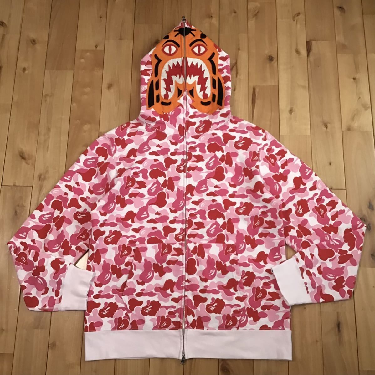 ★XL★ ABC camo pink タイガー パーカー Tiger full zip hoodie a bathing ape BAPE エイプ  ベイプ アベイシングエイプ ABCカモ ピンク