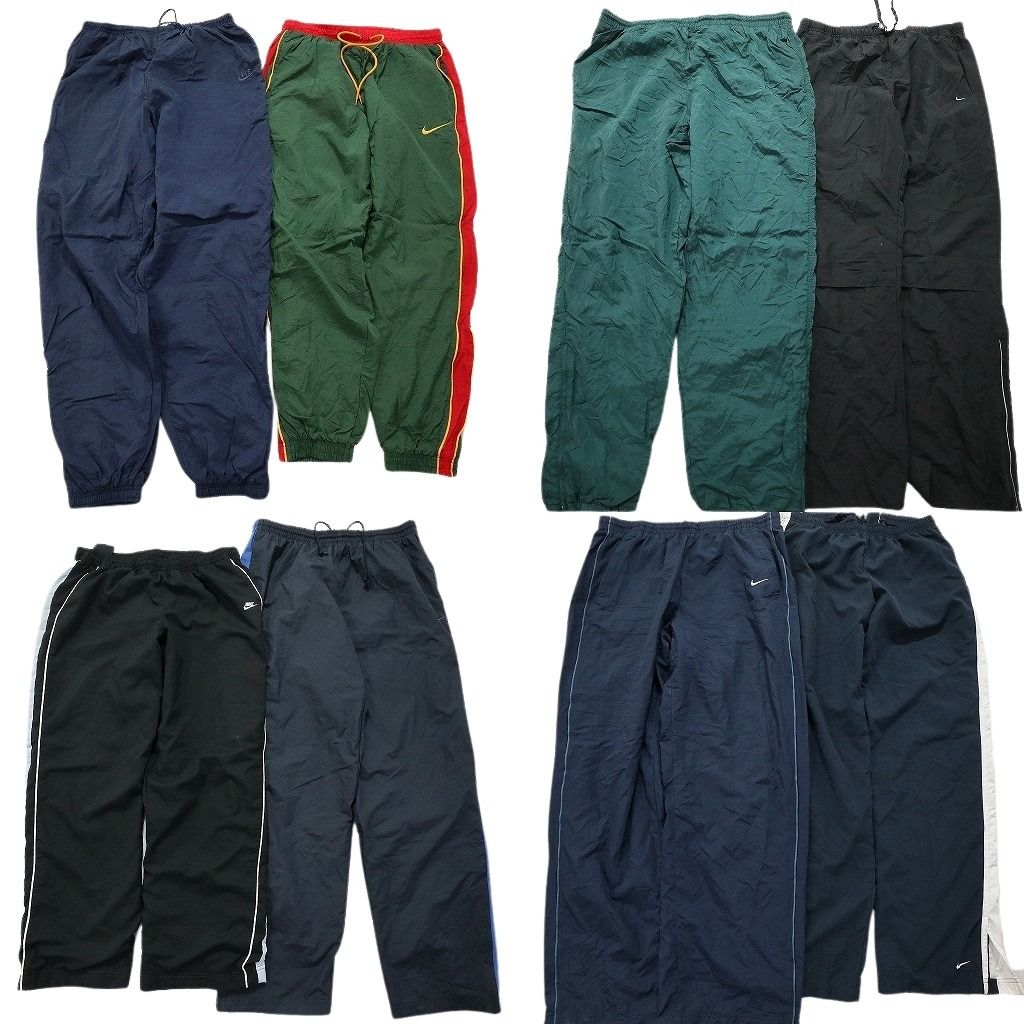 古着卸 ナイキ NIKE ウインドブレーカー パンツ 8枚セット メンズ L スウォッシュロゴ ワンポイント 古着 NA0264