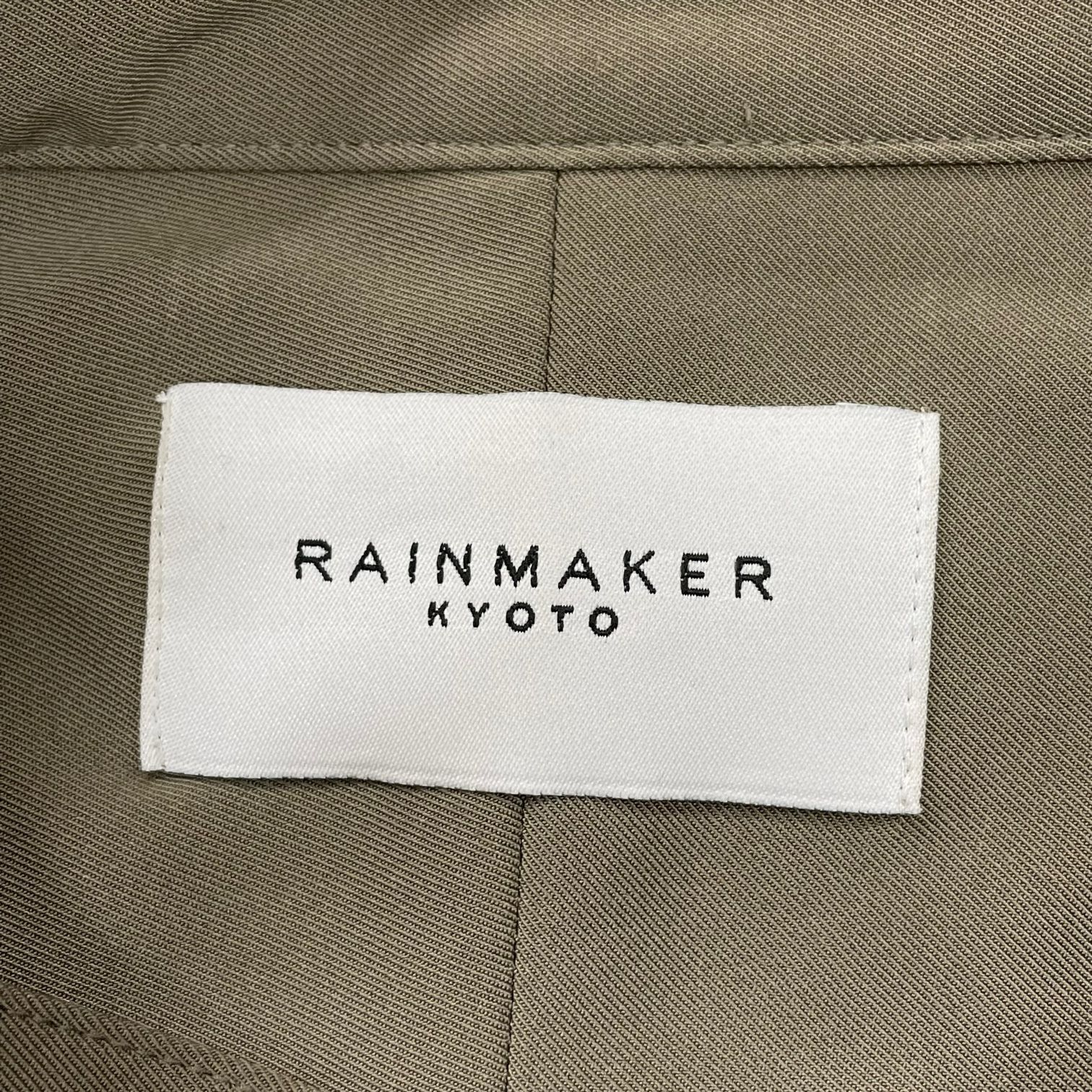 定価33000円 RAINMAKER 22AW STUD BUTTON BAND COLLAR SHIRT / TAUPE