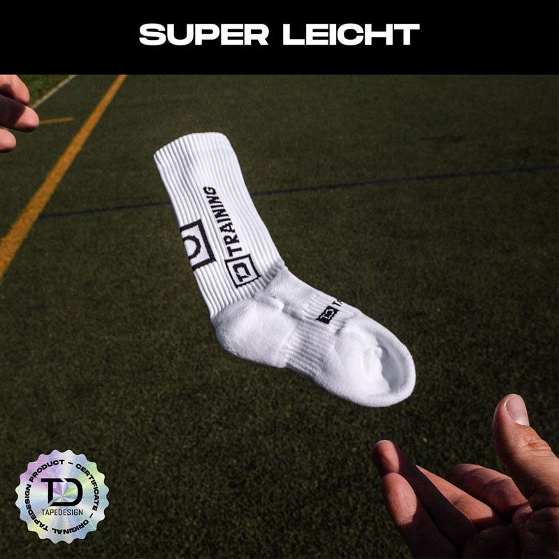 TapeDesignSocks テープデザインソックス Training Socks (3pack) サッカー ソックス (trsock3wh)、ホワイト