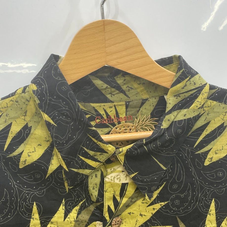 アロハシャツ 総柄 シルクシャツ US古着 半袖 シャツ ボタン