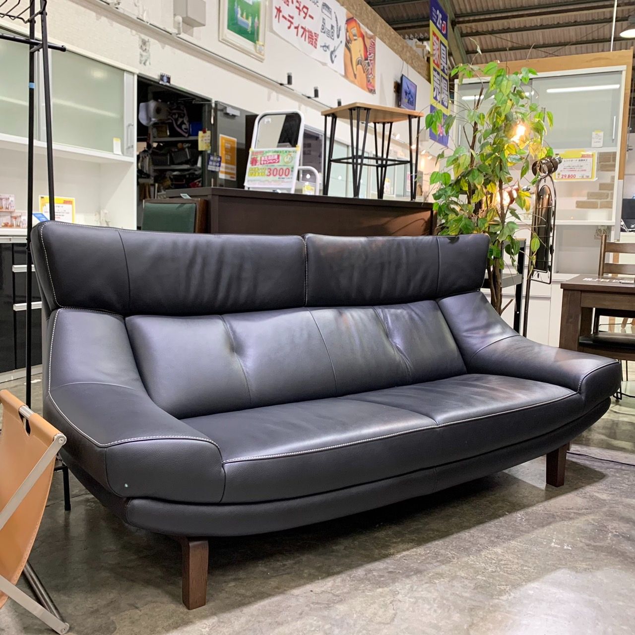 karimoku カリモク 3Pソファ 本革ソファ ZU4622K スタイリッシュ モダン カリモク ソファ 本革張 ZU4622K 幅189cm 2人掛椅子 モカブラウン色