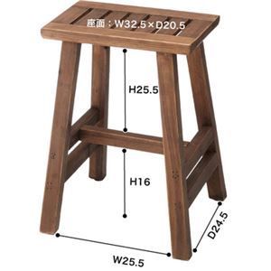 スツール オットマン 幅33cm ブラウン 木製 カントリー雑貨＆家具 ソーレ ワイドスツール リビング ダイニング