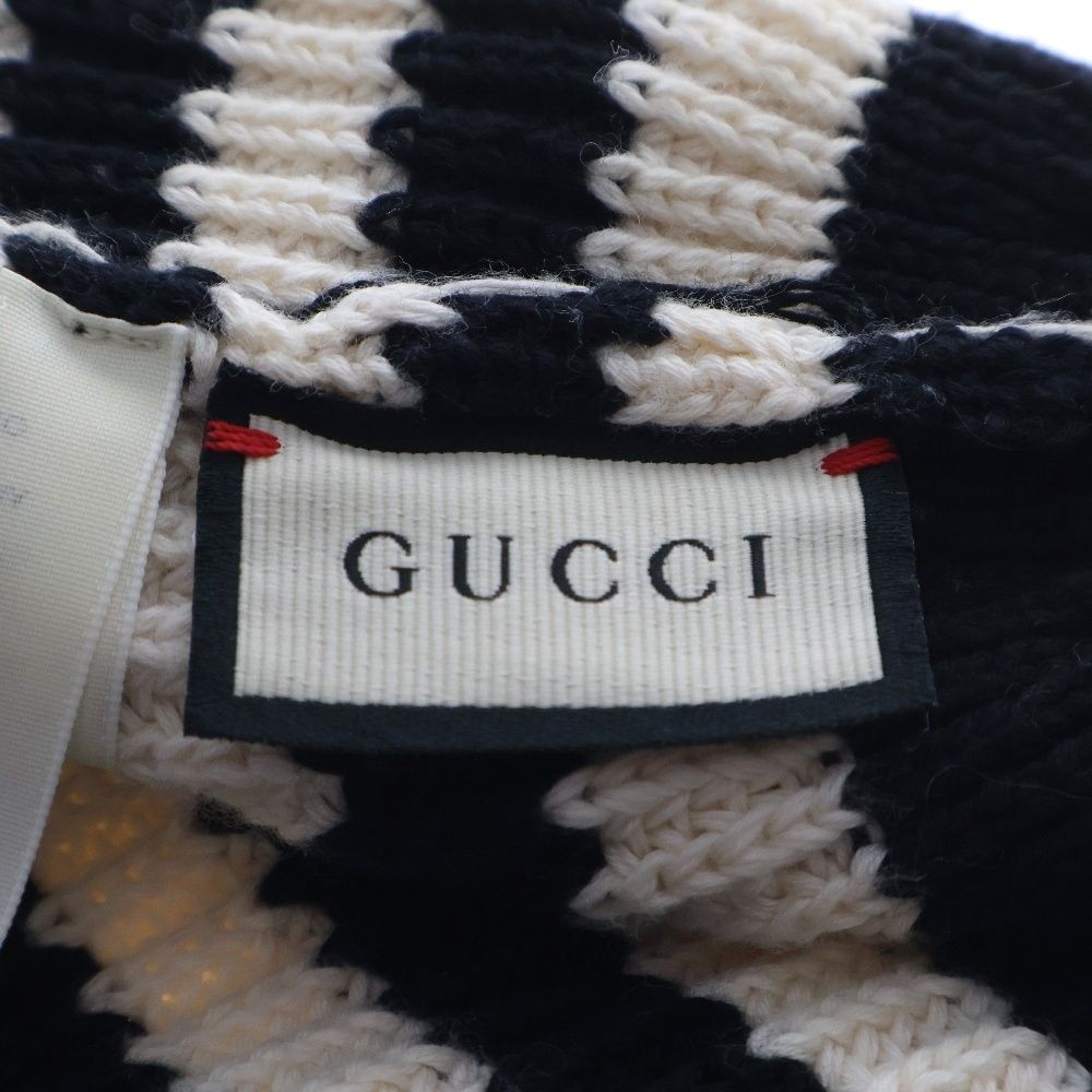 GUCCI (グッチ) インターロッキングG ボーダー柄ニットキャップ 620524  