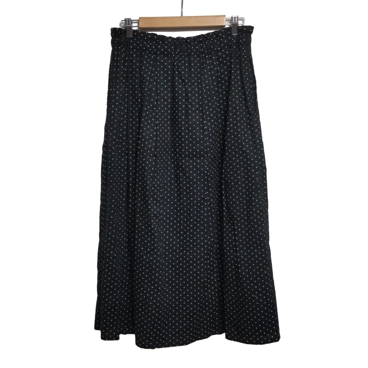 Plantation プランテーション ロングスカート サイズM レディース - ダークネイビー×白 マキシ丈 ドット柄