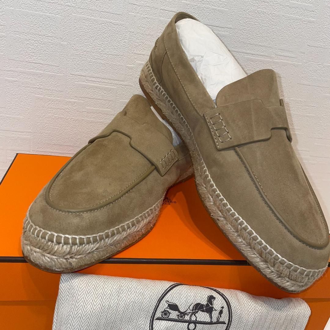 美品✨ エルメス スエード スリッポン メンズ 26.5cm相当 未使用！ HERMES エルメス スリッポン 靴 メンズ ブランド 約26