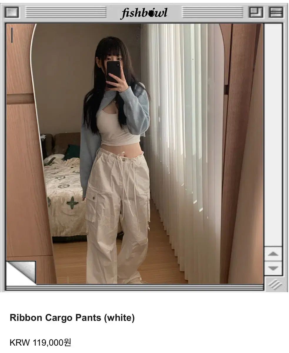 メイド 白 リボン カーゴパンツ ズボン ヴィンテージ 夏