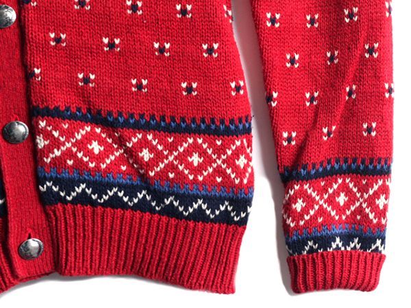 90s ポロ ラルフローレン ノルディック ニット カーディガン メンズ L