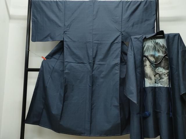 平和屋着物●男性 本場大島紬 アンサンブル 吉祥文 正絹 CAAS8735vf