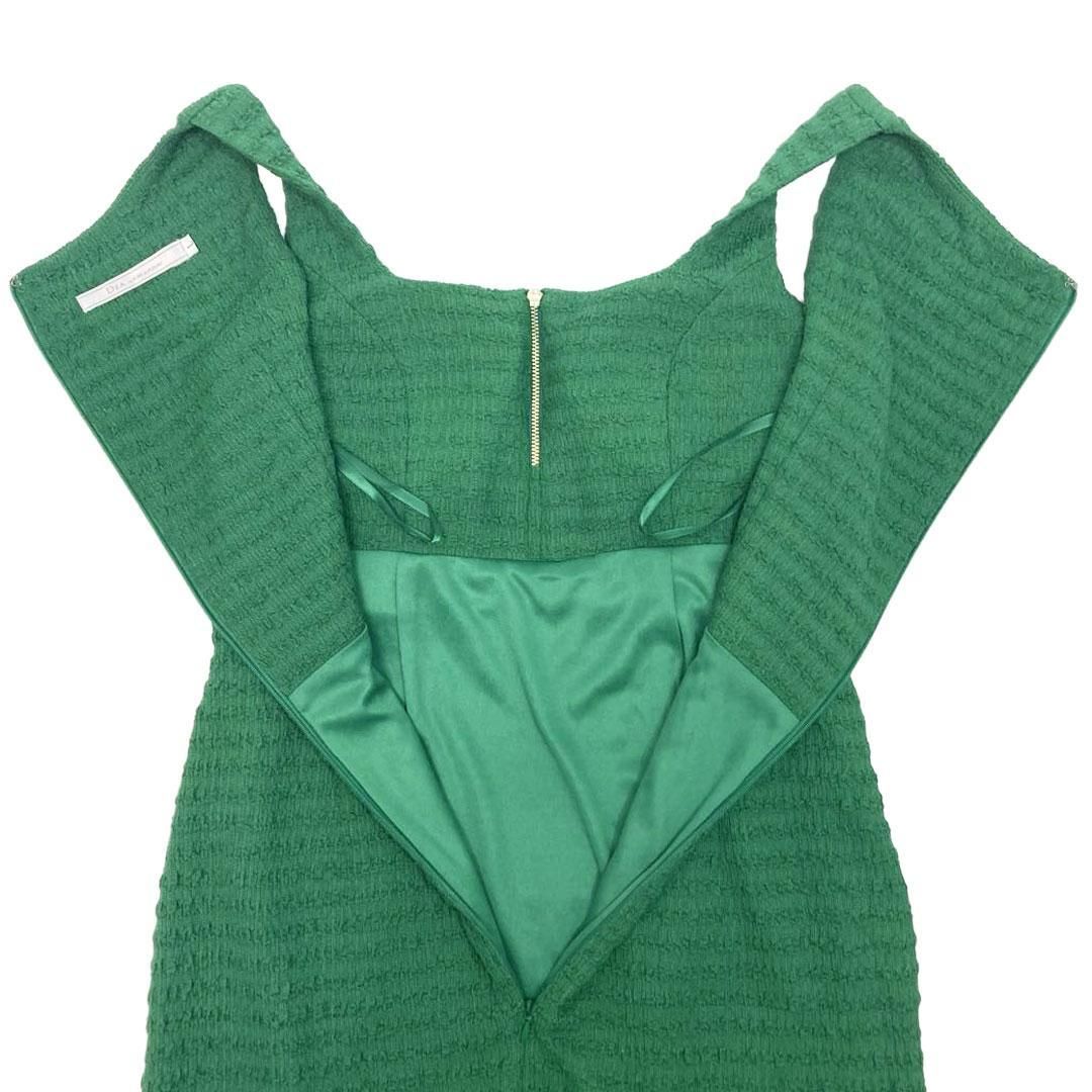 ROBE de FLEURS スーパーストレッチワッフルジップキャバドレス XSサイズあり】バストジッパー×ビジューワッフルタイトミニ