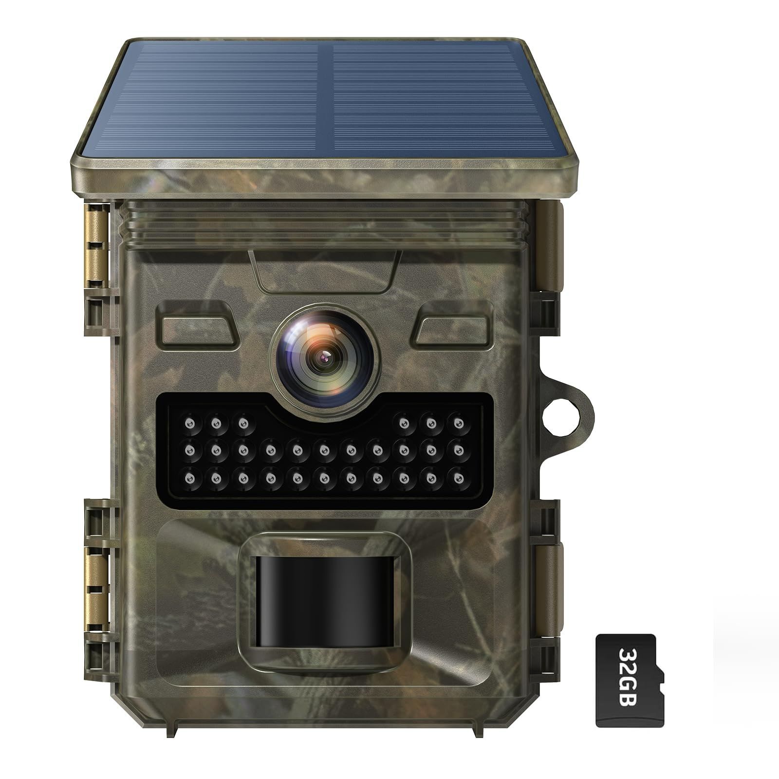 ソーラーパネル トレイルカメラ トレイルカメラ ソーラー 4K 48MP 0.1秒のトリガー時間 ナイトビジョン モーションアクティベート IP66防水上書き録画