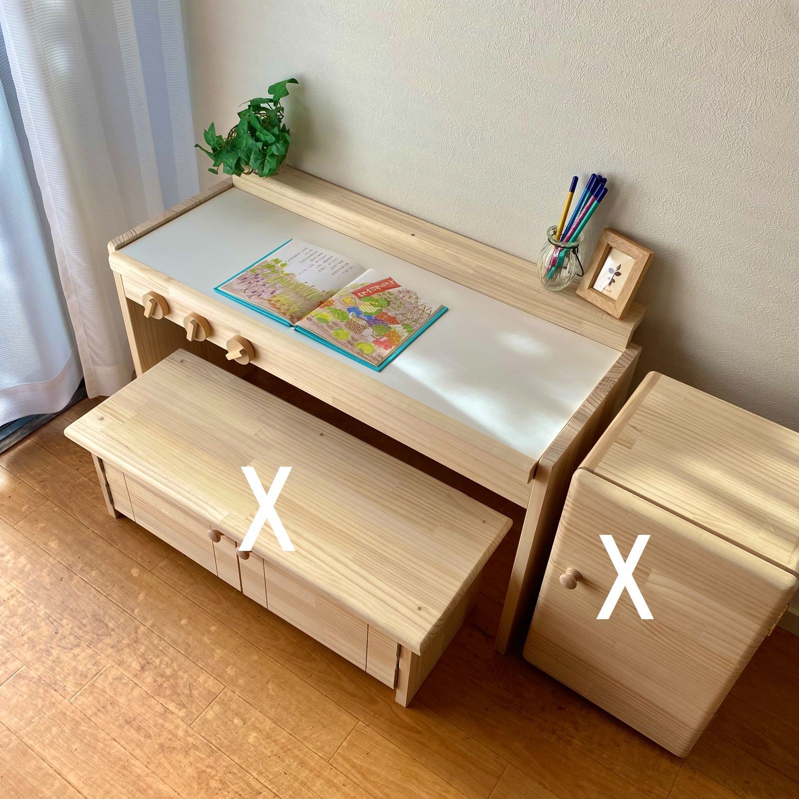 木製ままごとキッチンデスクA800 キッズテーブルpap&mam