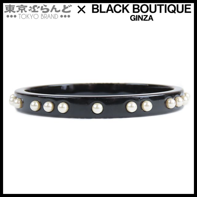 CHANEL ブラックパール ブレスレット シャネル CHANEL ロゴ ブレスレット 03C ブラックxホワイト