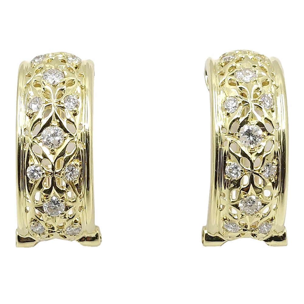 栄 ジュエリー ピアス|イヤリング一対 D0.25ct|0.25ct 女性 K18YG 約5.5g 超音波洗浄済 アクセサリー 本体のみ