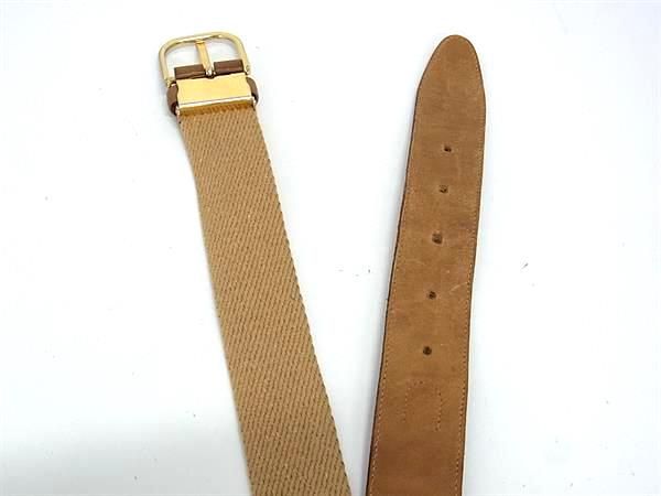 dunhill ダンヒル キャンバス×レザー ゴールド金具 ベルト
