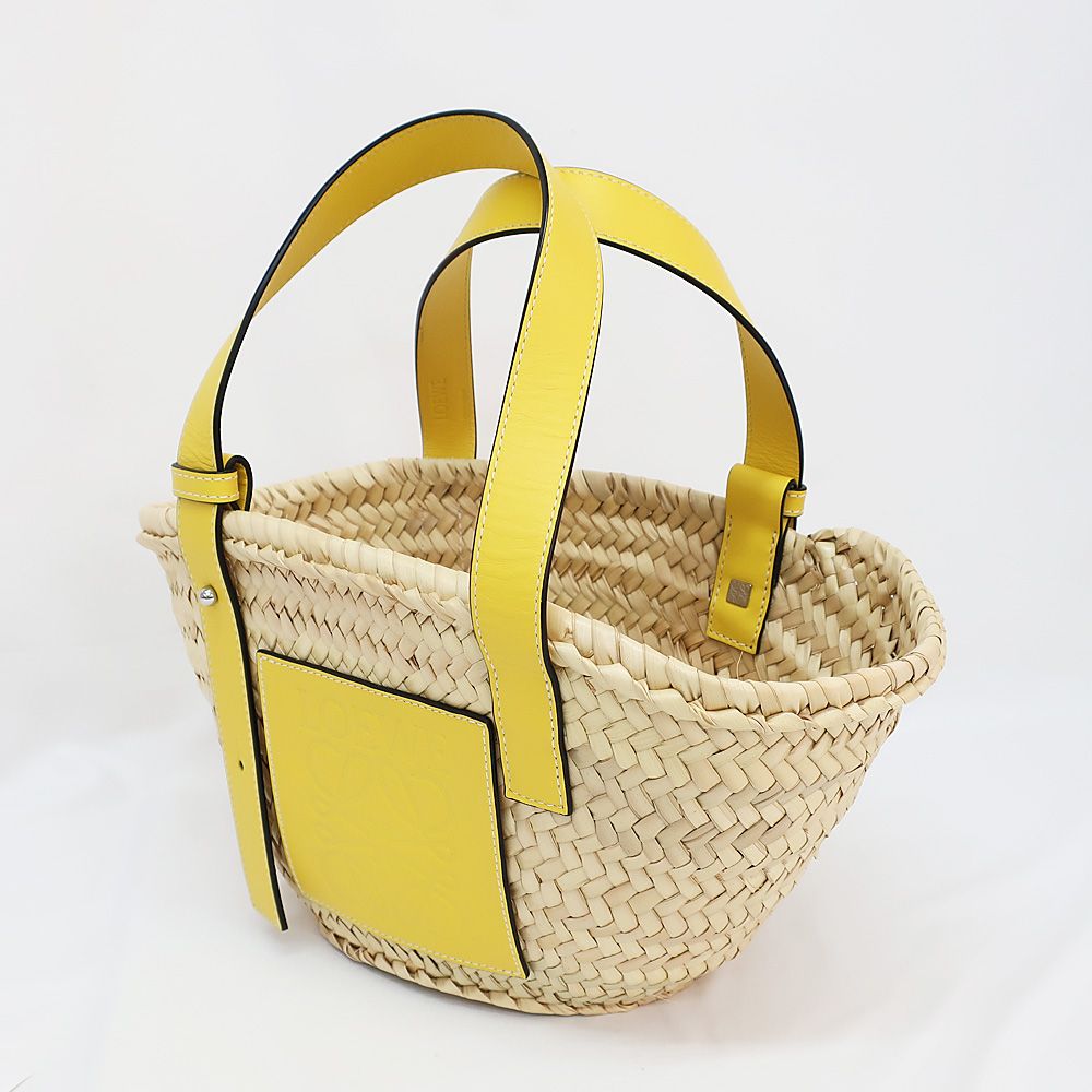 極美品　LOEWE ロエベ バスケットバッグ スモール カゴバッグ ナチュラル 美品】LOEWE ロエベバスケットバッグスモールナチュラル/タン