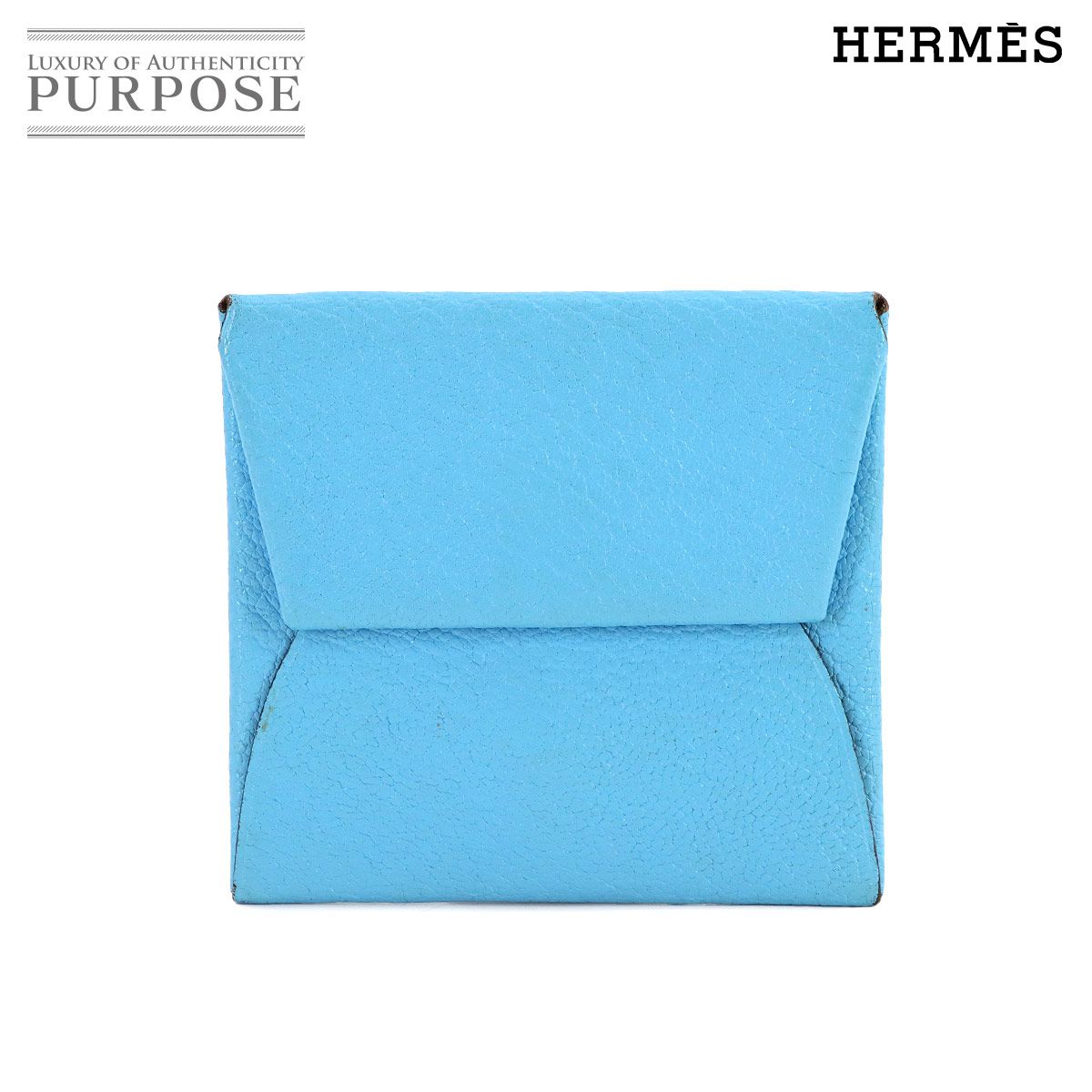 エルメス HERMES バスティア コインケース 小銭入れ シェーブル セレステ クラフト D刻印 シルバー 金具 Bastia Coin Case 90283263