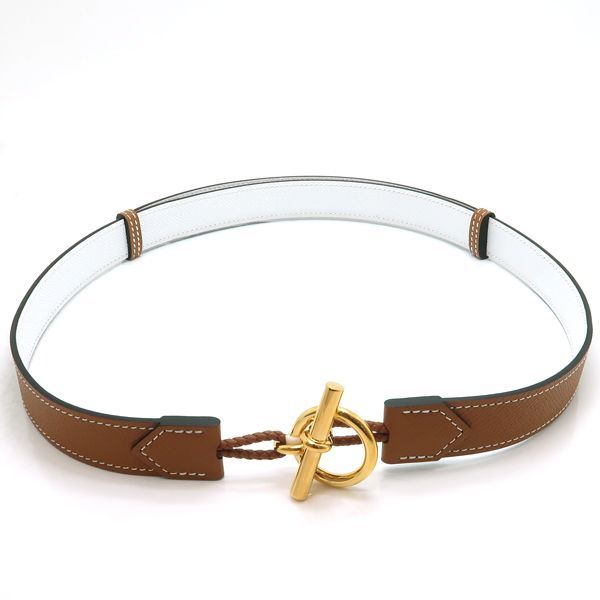 HERMES バボール リバーシブルベルト 24 ゴールド金具 ゴールド