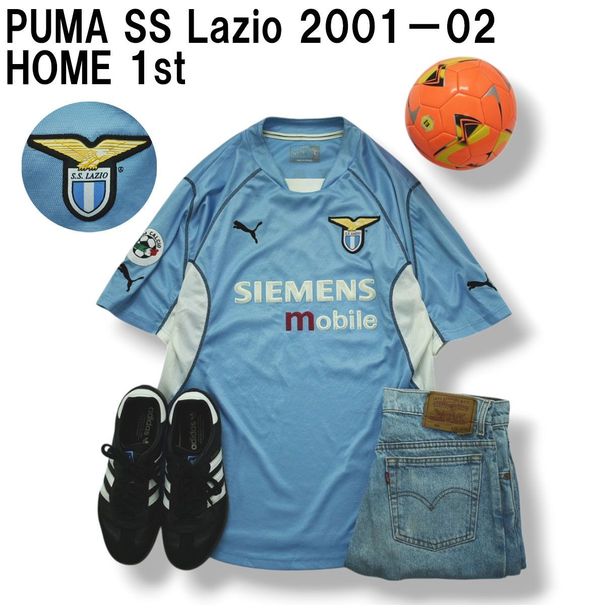 24時間限定タイムセール PUMA プーマ ラツィオ ユニフォーム 1st HOME 2001－02 Lazio SS ウェア