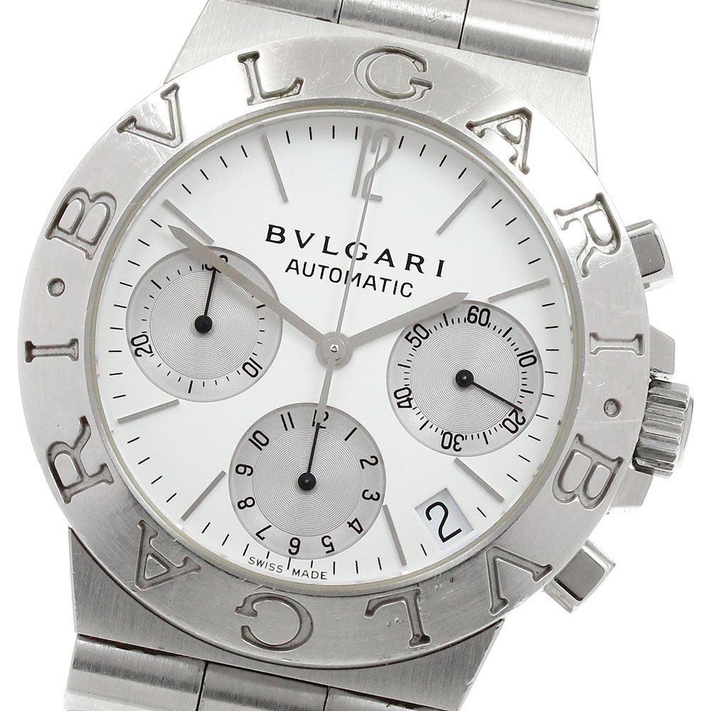 激安で季節を先取り。 ブルガリ BVLGARI CH35S ディアゴノ スポーツ デイト クロノグラフ 自動巻き メンズ箱 保証書付き_908235