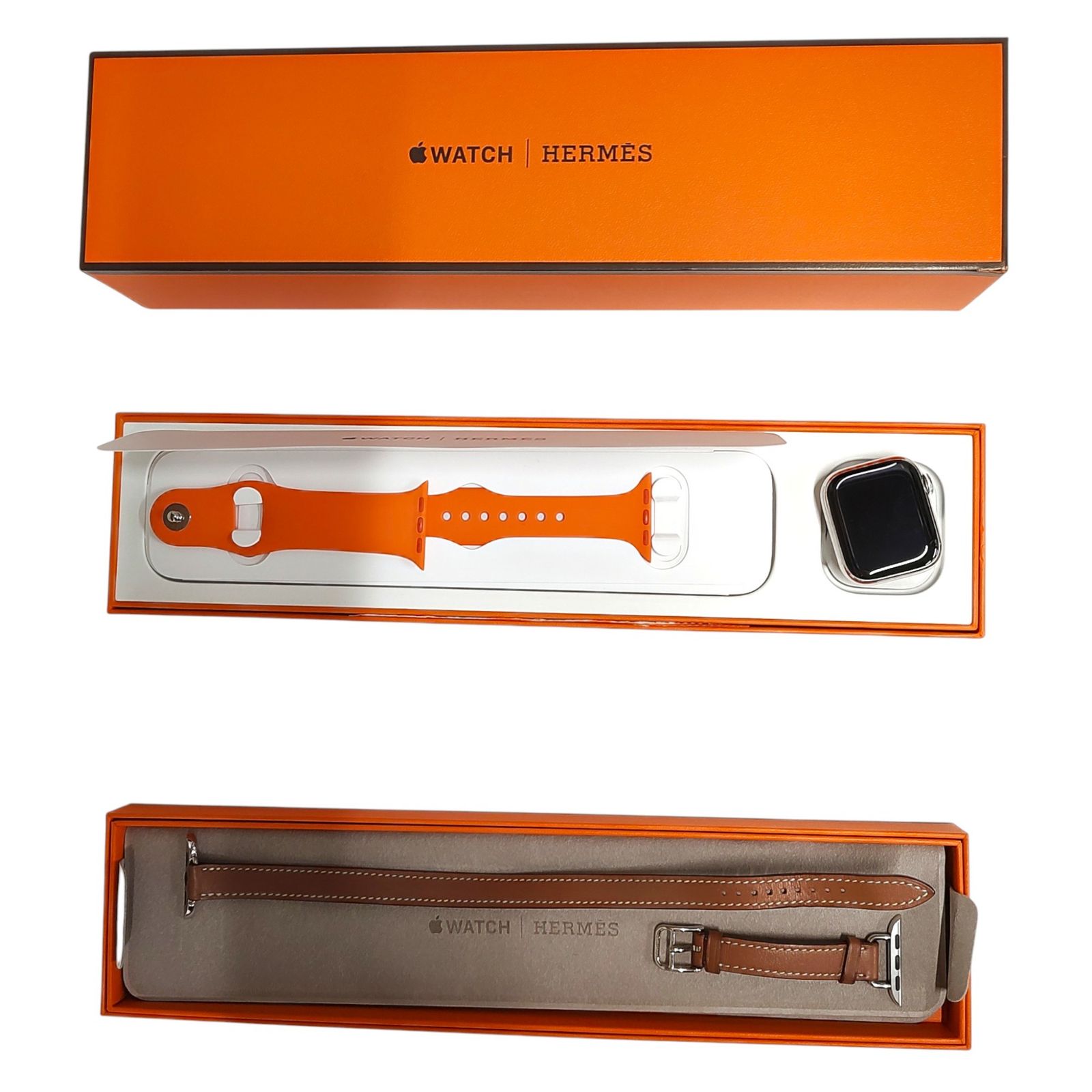 Hermes エルメス x Apple アップル ウォッチ シリーズ 7 アトラージュ ドゥブルトゥール ベルト セット 41MM ブラウン