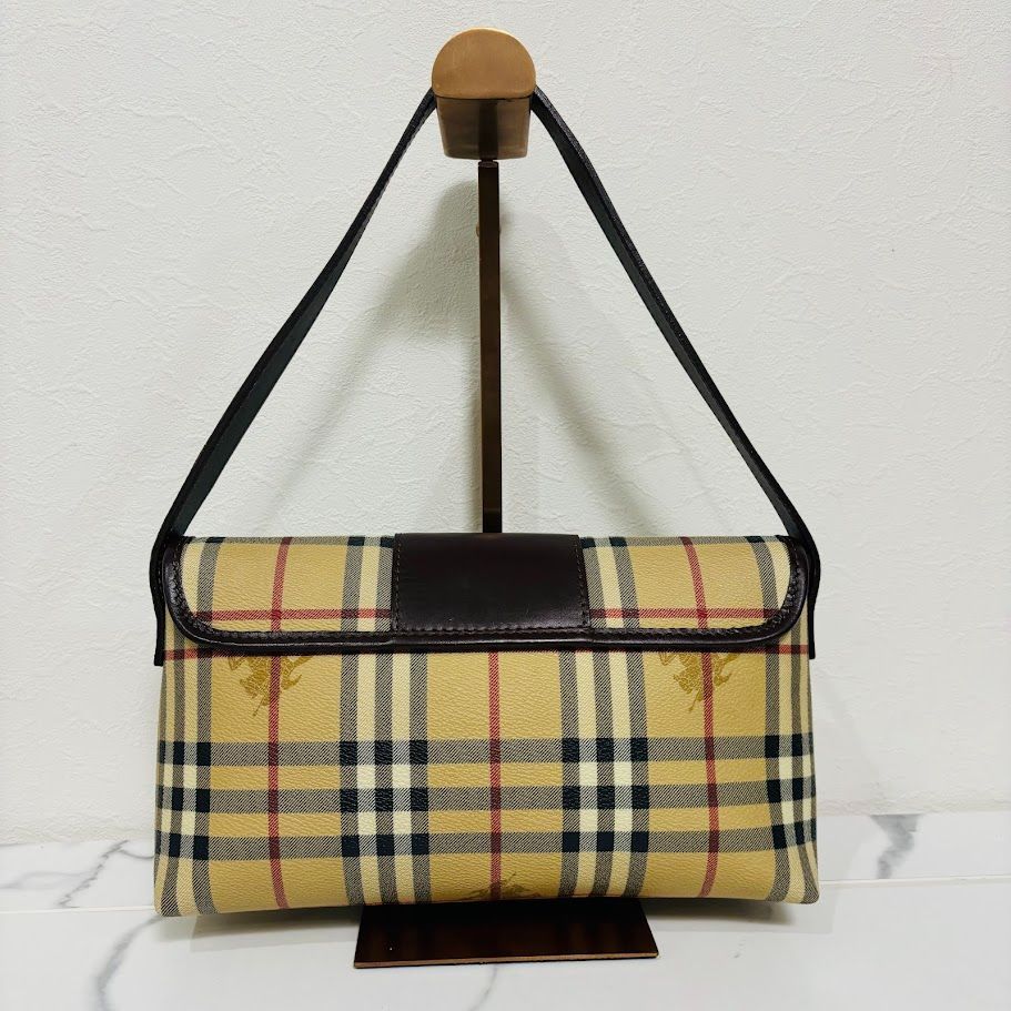 美品 BURBERRY シャドーホース ノバチェック ワンショルダーバッグ