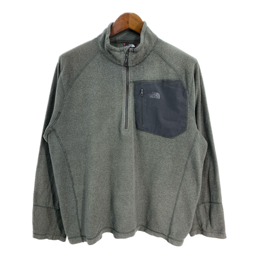 THE NORTH FACE ノースフェイス ハーフジップ フリースジャケット アウトドア グレー (メンズ XL) 中古 古着 S8229 THE NORTH FACE - THE NORTH FACE ノースフェイス ハーフジップ