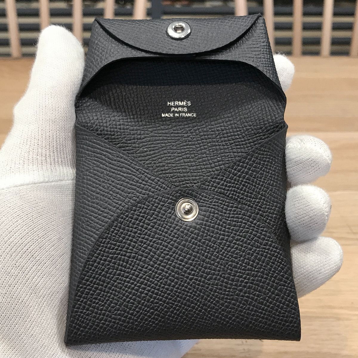 美品 エルメス バスティア コインケース エプソン グリミスティ W刻印 箱 新品未使用 エルメス バスティア エプソン グリミスティ W刻印