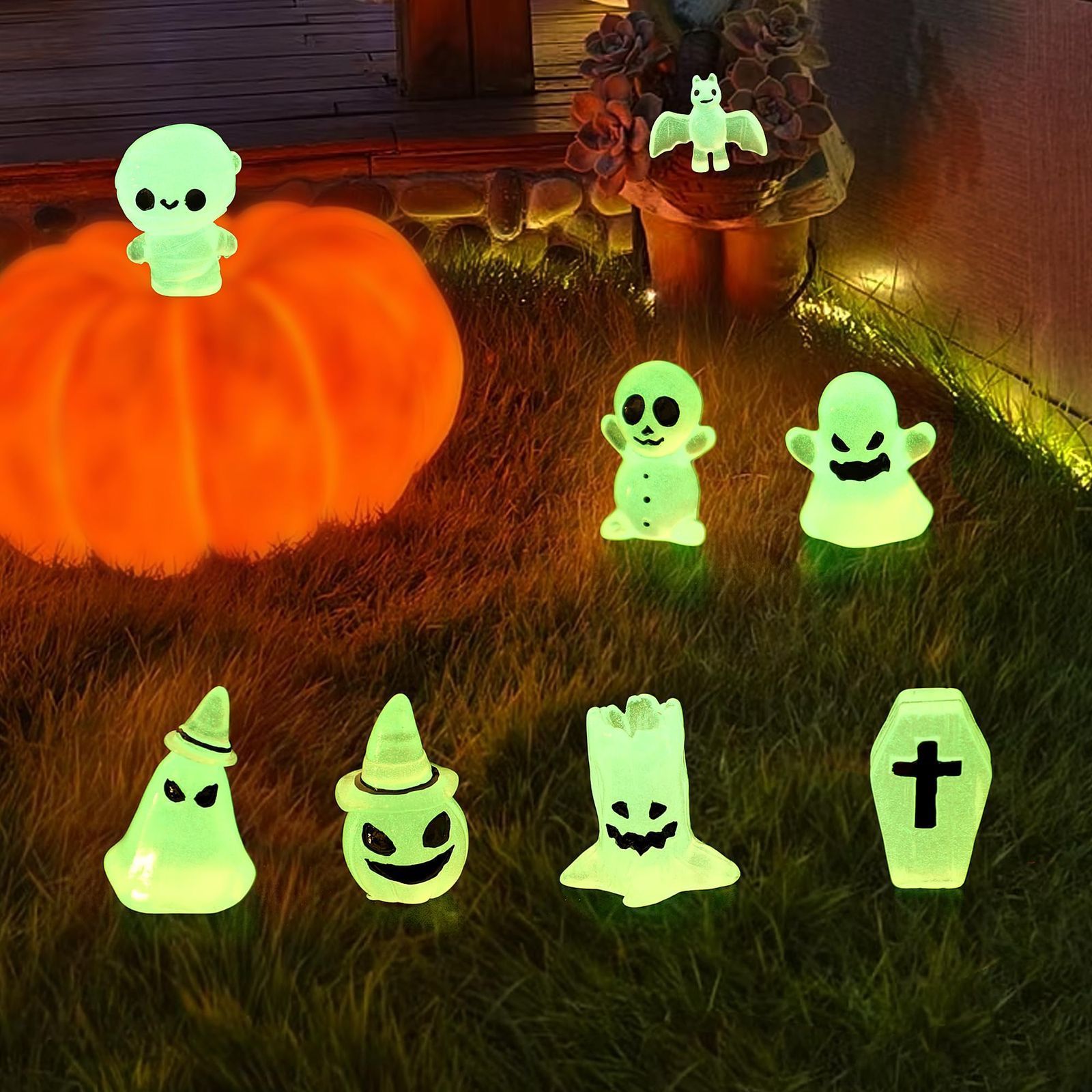 かぼちゃのオーナメント・置物 人形コレクション かわいい 飾り カボチャ スカル ガーデン