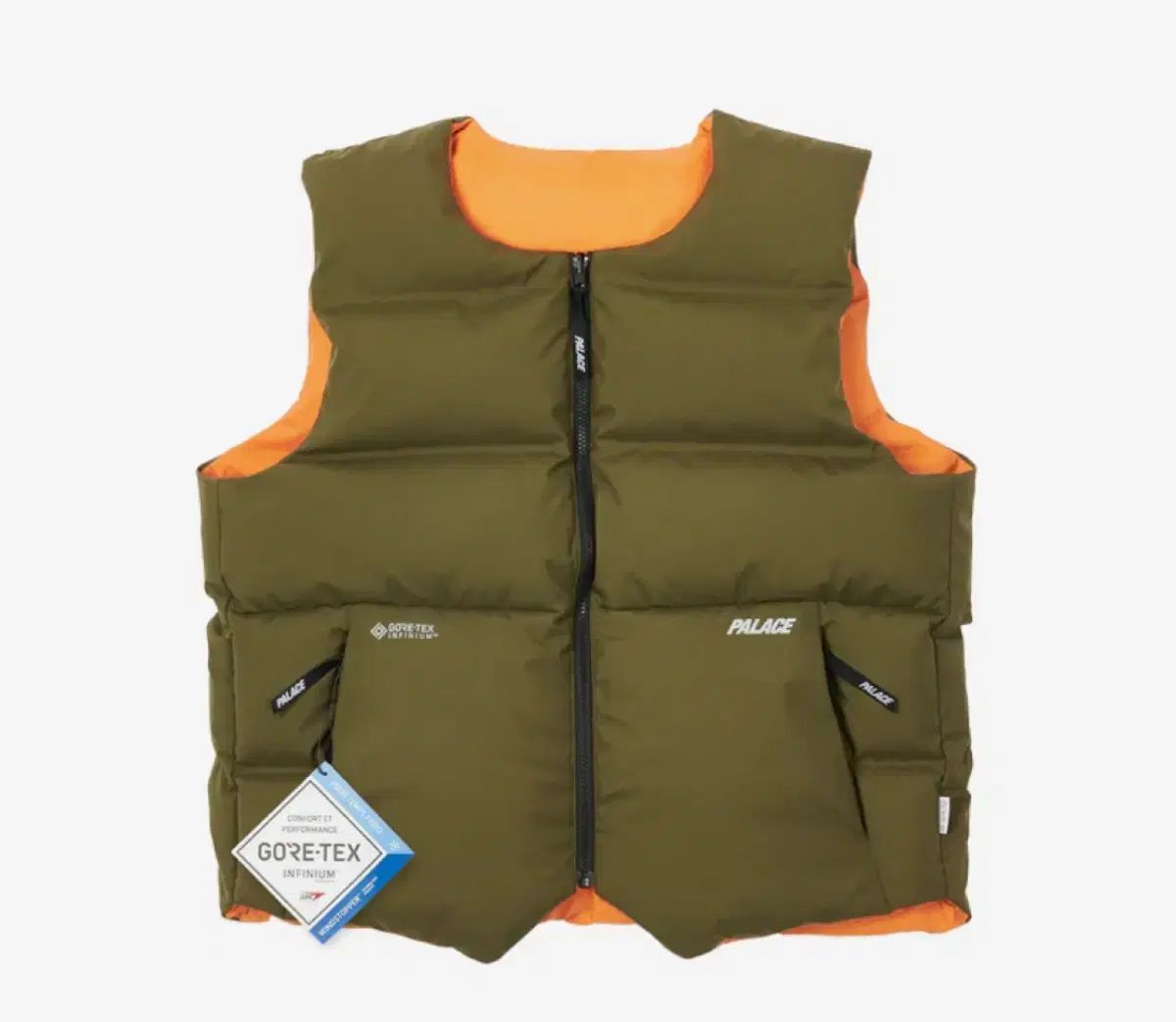 【雷市場（ポンジャン）商品韓国直送】 PALACE(パレス) 22SS ゴアテックス インフィニウム リバーソ ダウン ベスト カーキ XL