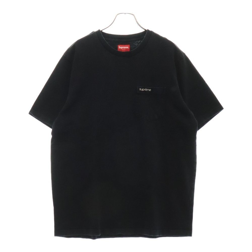 SUPREME (シュプリーム) 22SS Classic Logo Pocket Tee S/S クラシック ワンポイントロゴ 胸ポケット 半袖Tシャツ ブラック