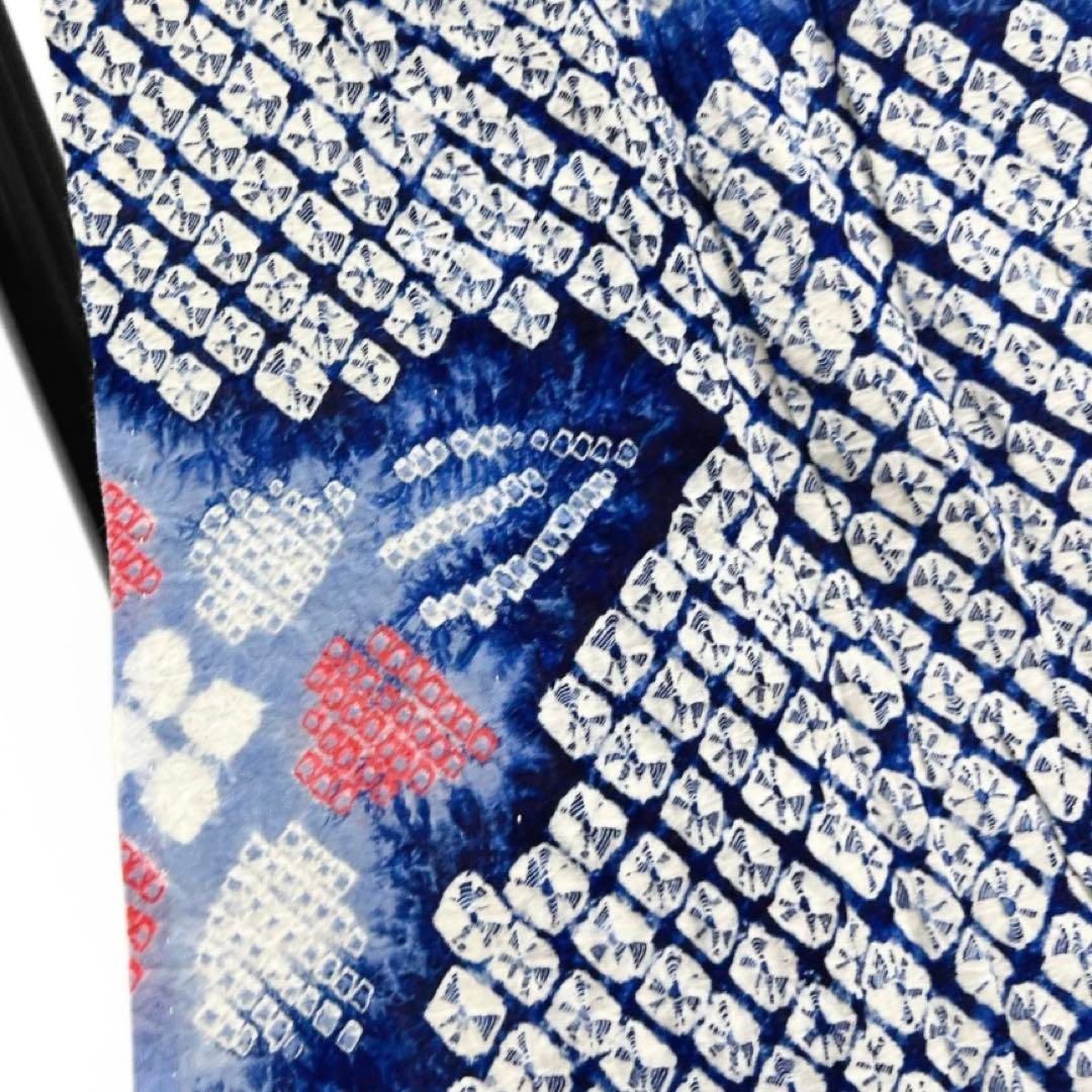 浴衣 有松鳴海絞り 花模様 流線 鹿の子 グラデーション 着物 034a d