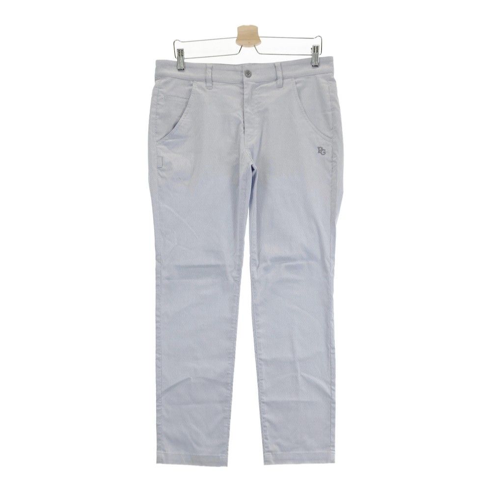 サイズ 5 PEARLY GATES パーリーゲイツ バックプリント ストレッチロングパンツ ストライプ柄 グレー系 240101438120 ゴルフウェア メンズ ストスト